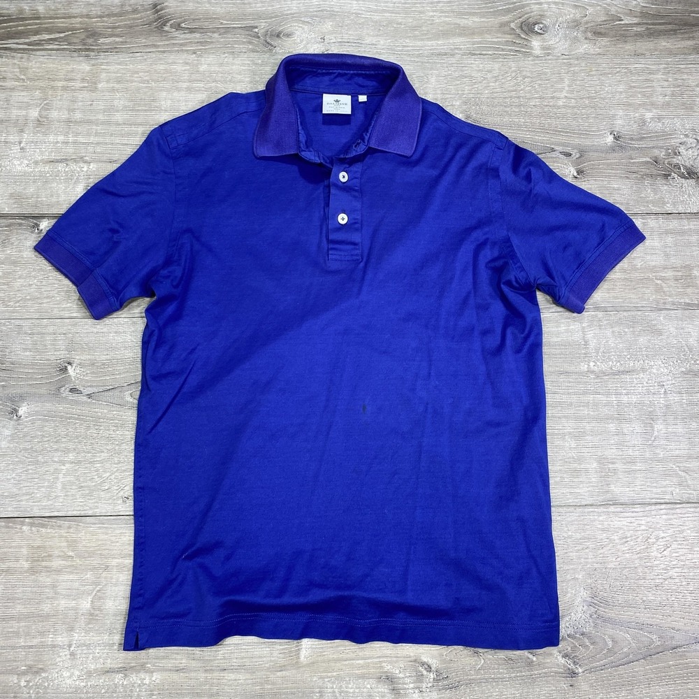 Dalmine Polo Shirt Mens Large Blue Filo Scozia Made In Italy Cotton Luxury Knit‎